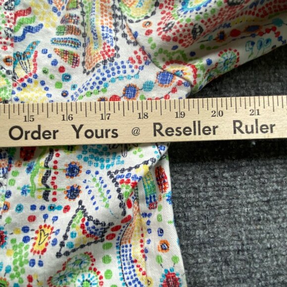 Ruby Rd Jacket Womens 12 Vibrant Multicolor Flora Geometric Jean Denim Coat Boho - Picture 11 of 13